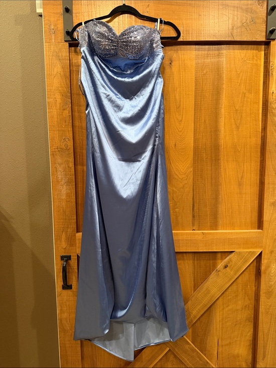 Dresses & Skirts - Beaded Satin Evening Gown - Blue